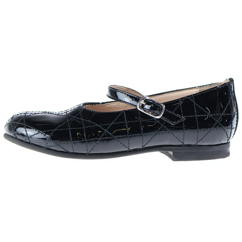 DIOR(ディオール) バレリーナ シューズ パンプス キッズ ベビー カナージュ レザー ブラック