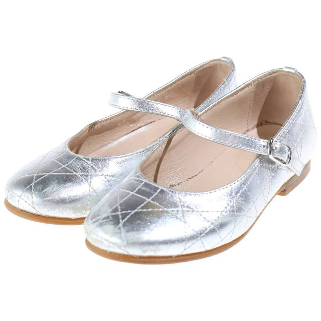 DIOR(ディオール) バレリーナシューズ パンプス キッズ ベビー カナージュ レザー シルバー