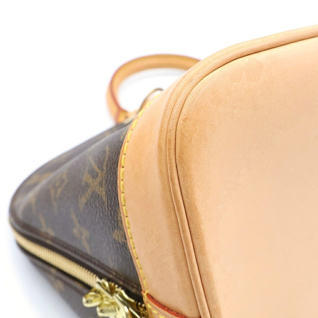 LOUIS VUITTON(ルイヴィトン) モノグラム アルマPM ハンドバッグ ブラウン レザー×PVC M51130 ゴールド金具