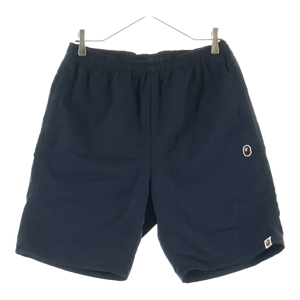 A BATHING APE(アベイシングエイプ) ワッペンロゴ ナイロン ハーフ ショートパンツ ショーツ ブラック