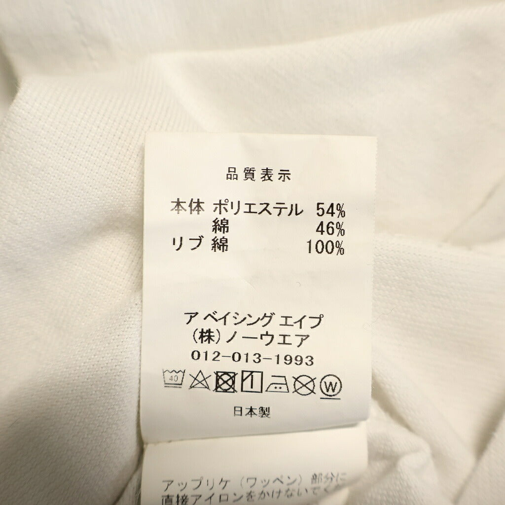 A BATHING APE(アベイシングエイプ) ワッペンロゴ ポケット クルーネック 半袖Tシャツ カットソー ホワイト