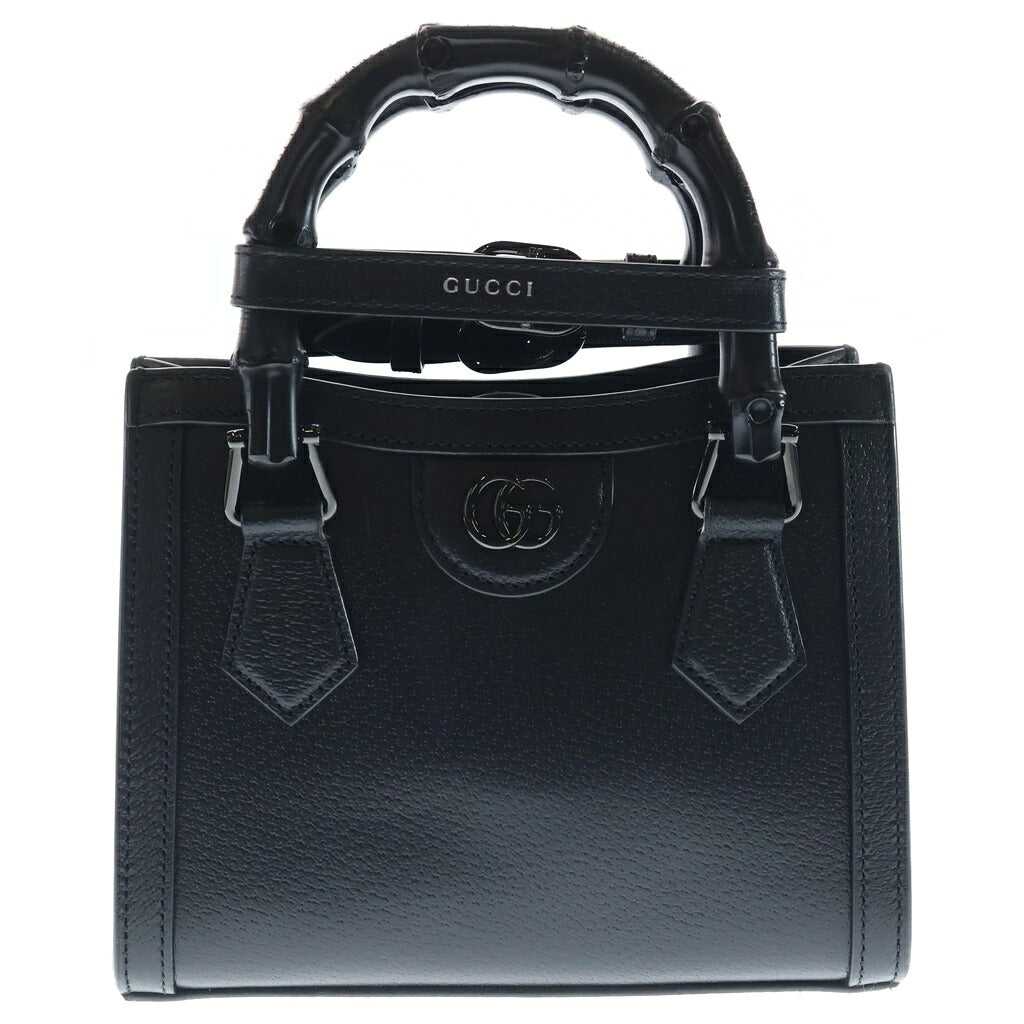 GUCCI(グッチ) ダイアナ スモール 2WAYハンドバッグ ショルダーバッグ ブラック レザー 702721 ブラック金具