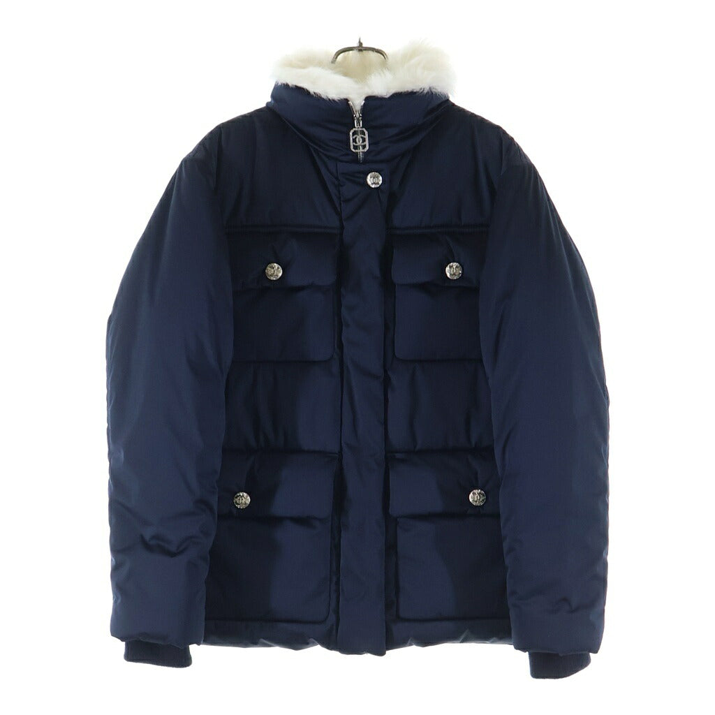 CHANEL(シャネル) 23FW ココネージュ パカ パディング ダウンジャケット アウター ファー ポリエステル ネイビー P74335 レディース
