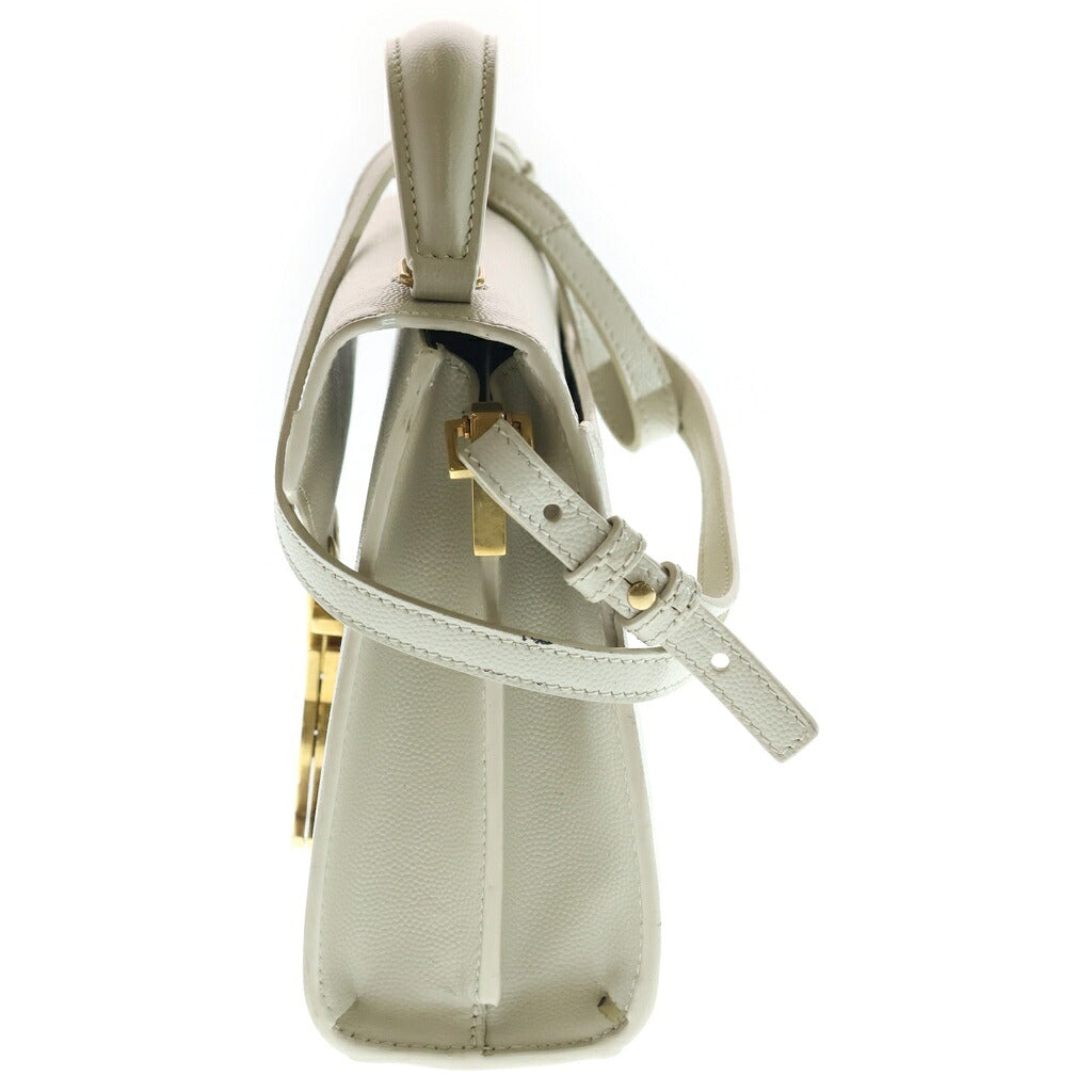 SAINT LAURENT PARIS(サンローランパリ) カサンドラ トップハンドル 2WAYハンドバッグ ショルダーバッグ アイボリー レザー 623930 ゴールド金具