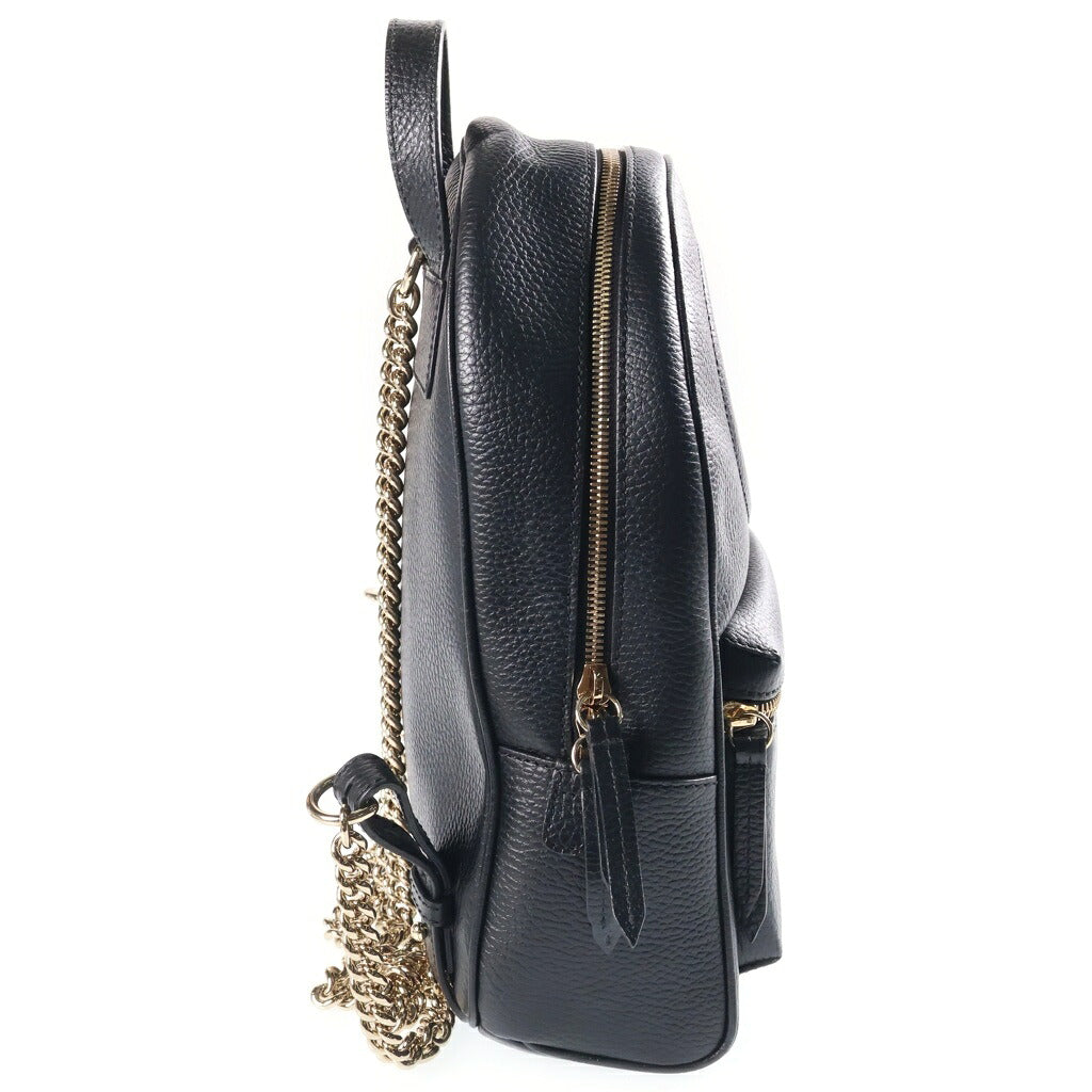 GUCCI(グッチ) ソーホー リュックサック バックパック ブラック レザー 536192 ゴールド金具