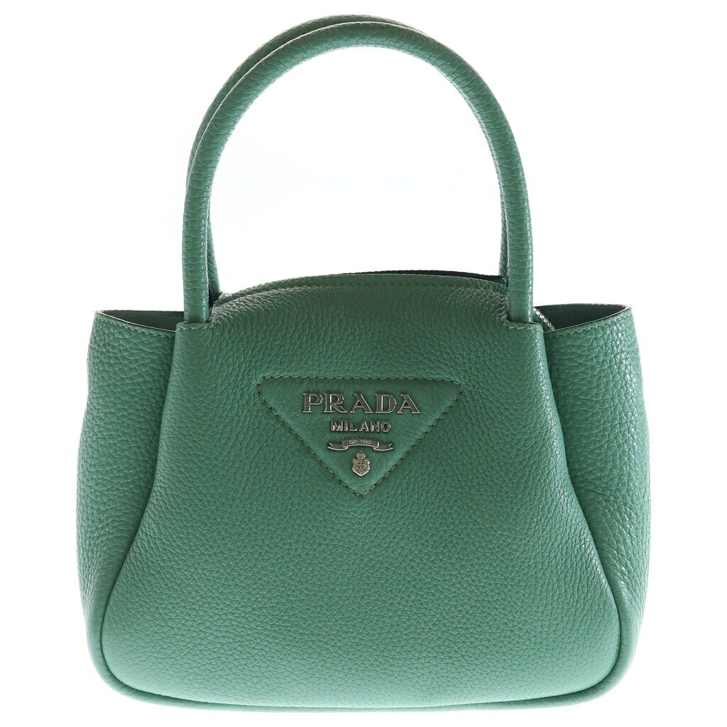 PRADA(プラダ) フルー ヴィッテロダイノ 2WAYハンドバッグ ショルダーバッグ ライトグリーン レザー 1BA362 シルバー金具 レディース