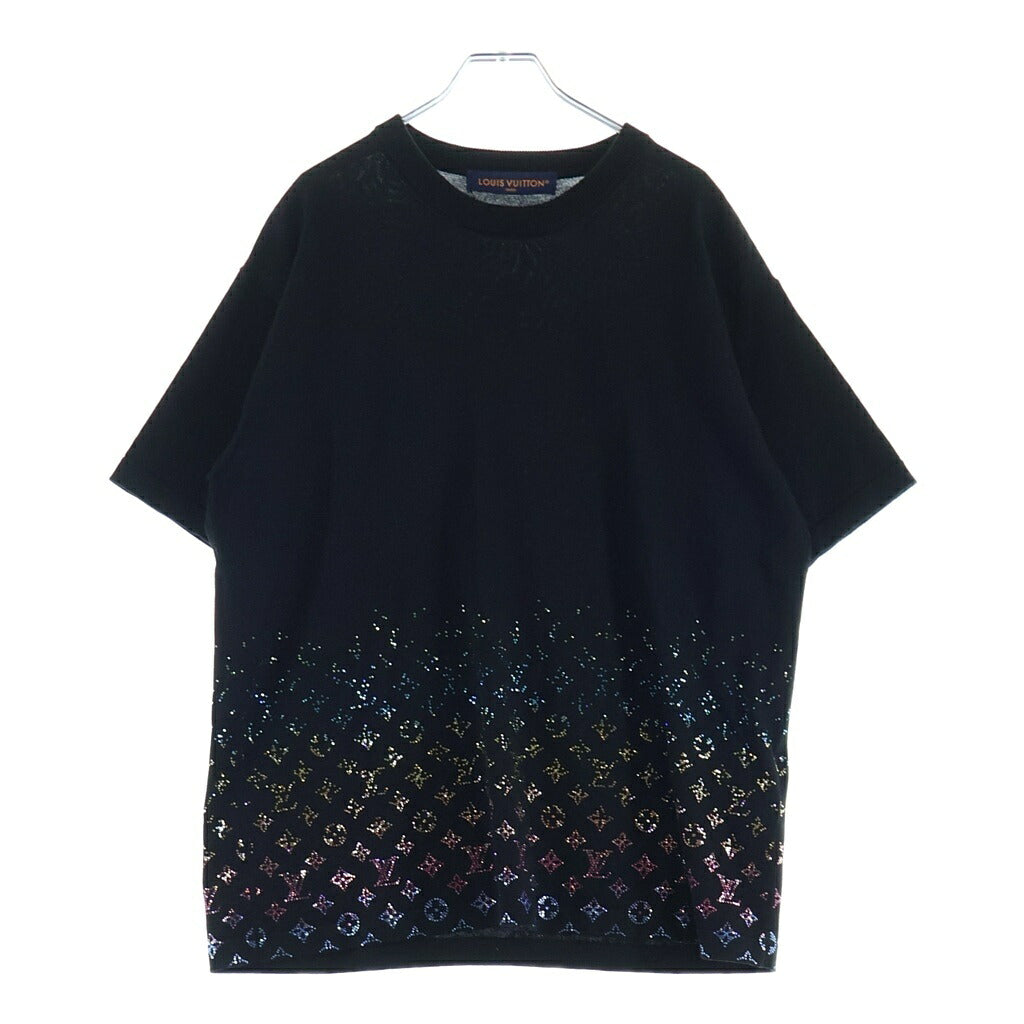 LOUIS VUITTON(ルイヴィトン) モノグラム グラディエント エンベリッシュド Tシャツ 半袖 コットン ブラック