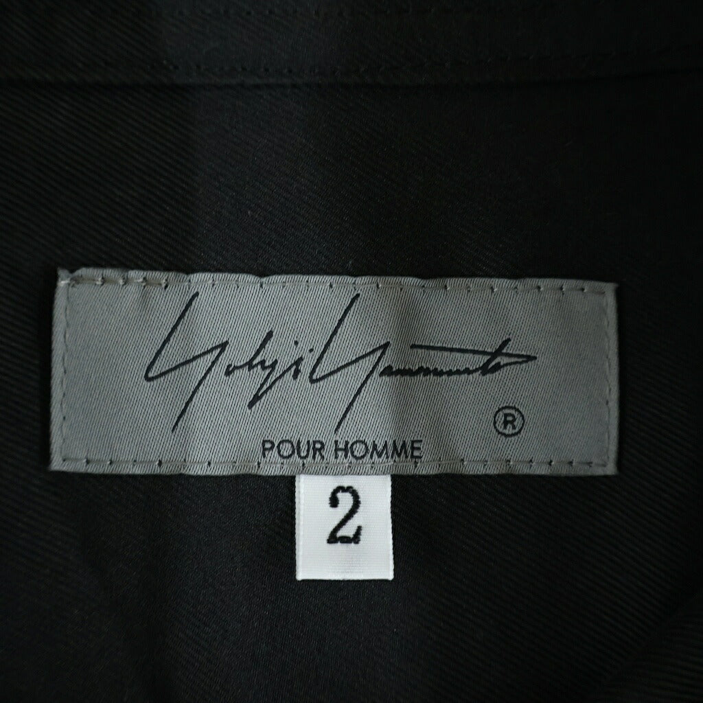 B Yohji Yamamoto(ビー ヨウジヤマモト) シャツ 長袖 レース リボン シルク ブラック
