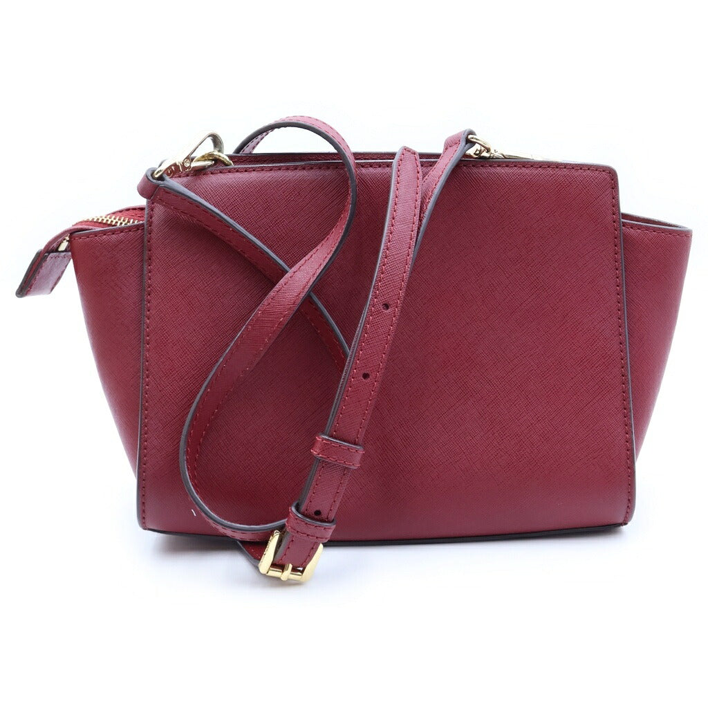 MICHAEL KORS(マイケルコース) セルマ ミディアム メッセンジャー ショルダーバッグ レッド レザー ゴールド金具