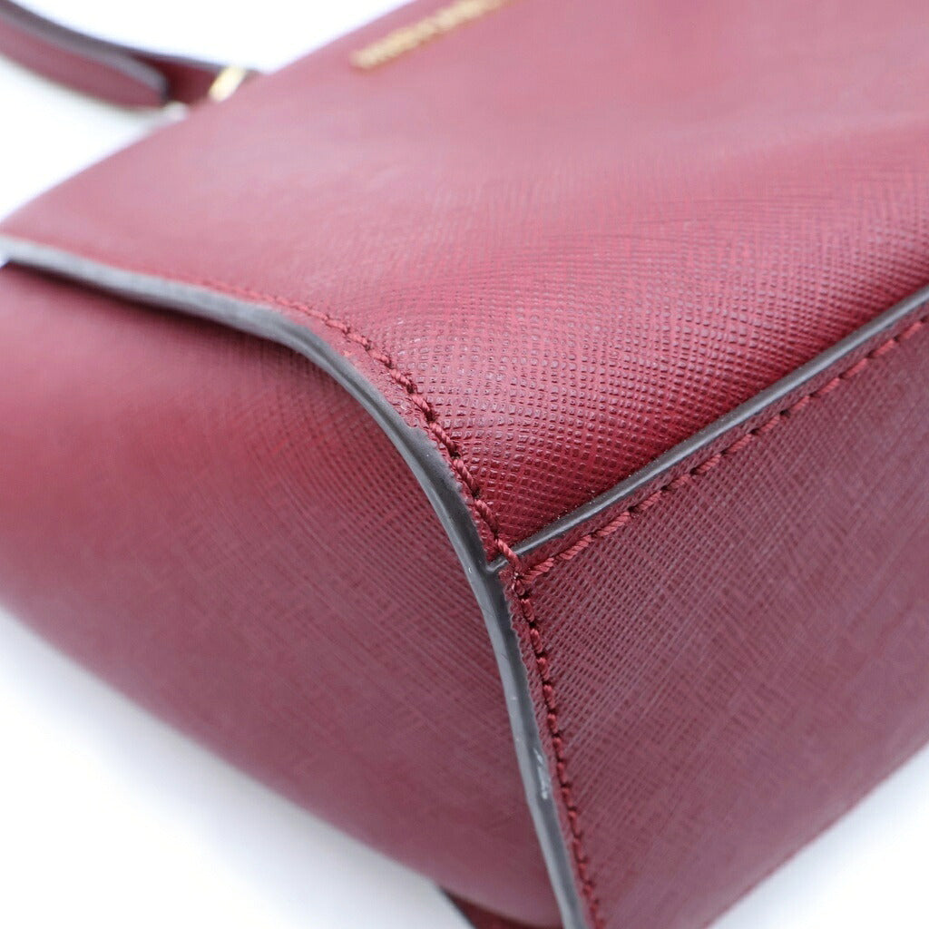 MICHAEL KORS(マイケルコース) セルマ ミディアム メッセンジャー ショルダーバッグ レッド レザー ゴールド金具