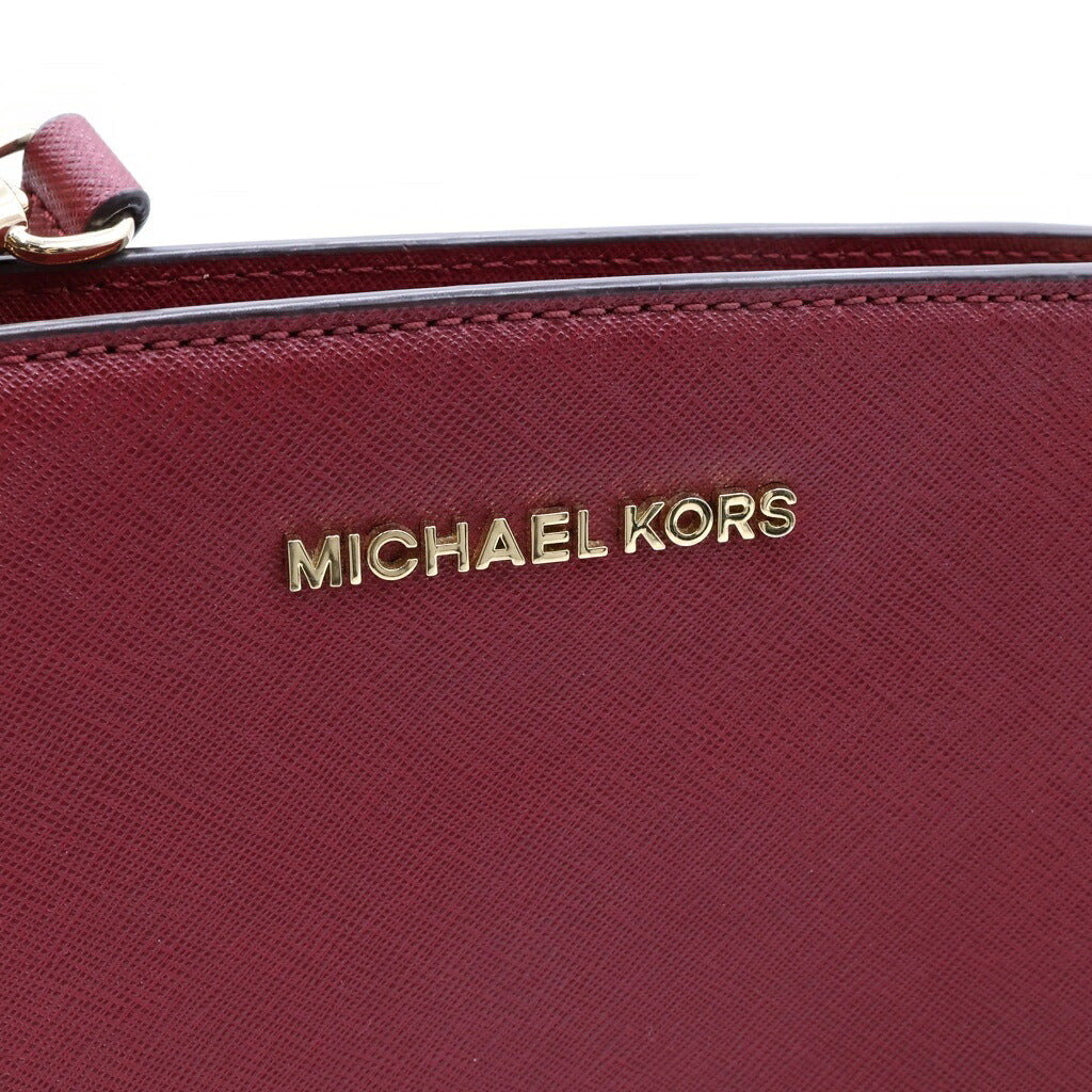 MICHAEL KORS(マイケルコース) セルマ ミディアム メッセンジャー ショルダーバッグ レッド レザー ゴールド金具