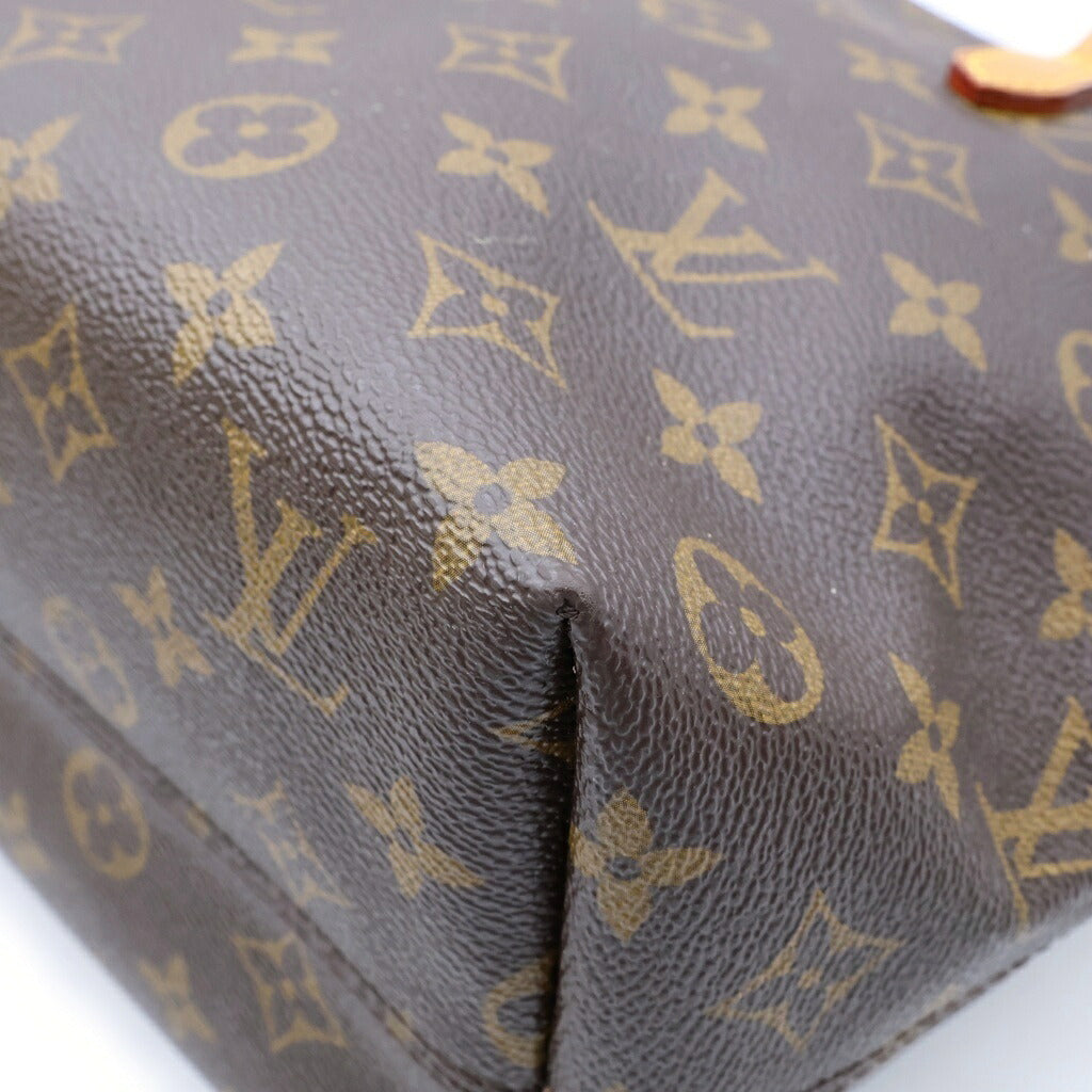 LOUIS VUITTON(ルイヴィトン) モノグラム ラスパイユPM ハンドバッグ トートバッグ ブラウン レザー×PVC M40608 ゴールド金具