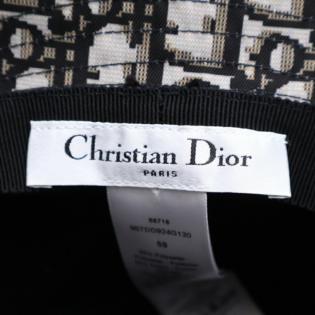 Christian Dior(クリスチャンディオール) TEDDY-D ボブ バケットハット 帽子 オブリーク チュール付き ブラック 95TDD924G130