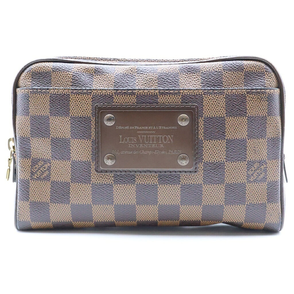 LOUIS VUITTON(ルイヴィトン) ダミエ バムバッグブルックリン ウエストバッグ ボディバッグ ショルダーバッグ ブラウン レザー×PVC N41101 ブラウン金具