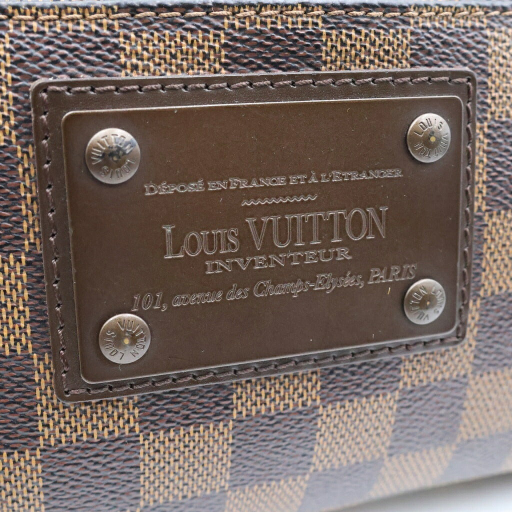 LOUIS VUITTON(ルイヴィトン) ダミエ バムバッグブルックリン ウエストバッグ ボディバッグ ショルダーバッグ ブラウン レザー×PVC N41101 ブラウン金具
