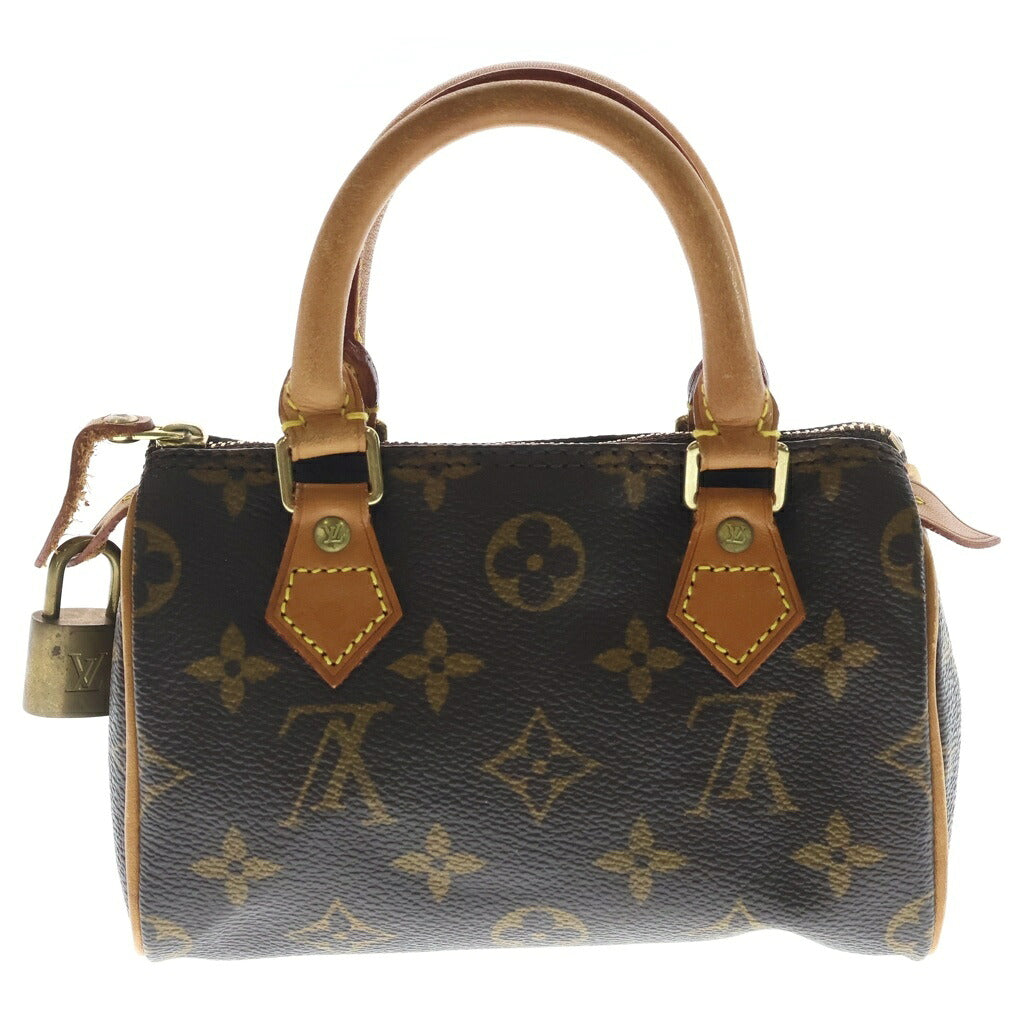 LOUIS VUITTON(ルイヴィトン) モノグラム ミニスピーディ ハンドバッグ ボストンバッグ 収納 ブラウン レザー×PVC M41534 ゴールド金具