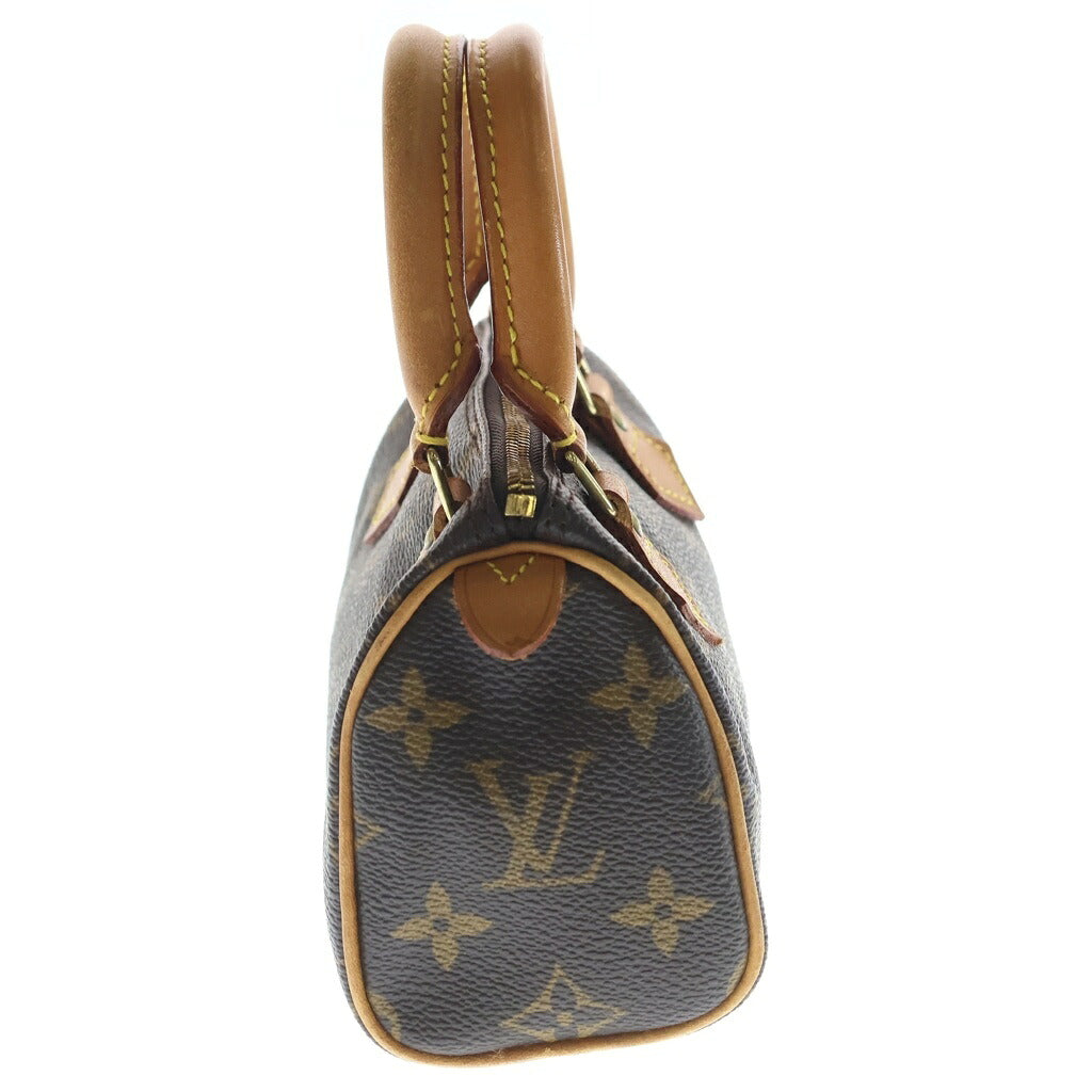 LOUIS VUITTON(ルイヴィトン) モノグラム ミニスピーディ ハンドバッグ ボストンバッグ 収納 ブラウン レザー×PVC M41534 ゴールド金具