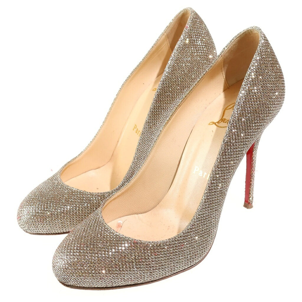 CHRISTIAN LOUBOUTIN(クリスチャンルブタン) ラメ グリッター ヒールパンプス シューズ ゴールド レディース