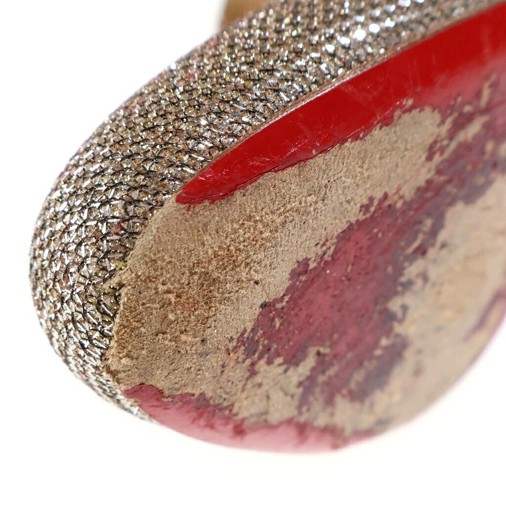 CHRISTIAN LOUBOUTIN(クリスチャンルブタン) ラメ グリッター ヒールパンプス シューズ ゴールド レディース