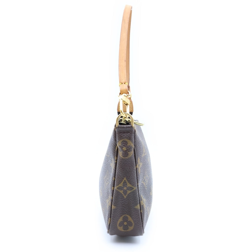 LOUIS VUITTON(ルイヴィトン) モノグラム ポシェットアクセソワール ハンドバッグ ポーチ ケース ブラウン レザー×PVC M51980 ゴールド金具