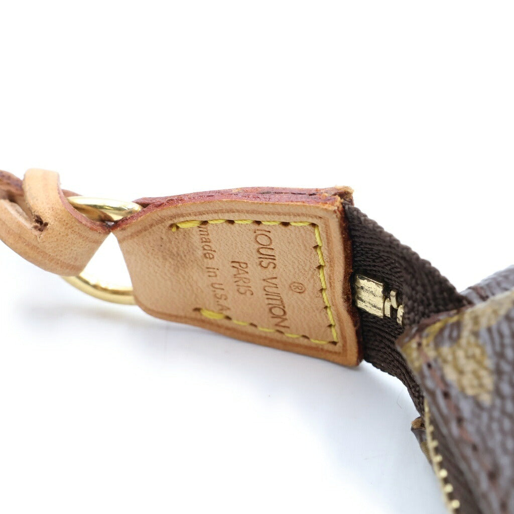 LOUIS VUITTON(ルイヴィトン) モノグラム ポシェットアクセソワール ハンドバッグ ポーチ ケース ブラウン レザー×PVC M51980 ゴールド金具