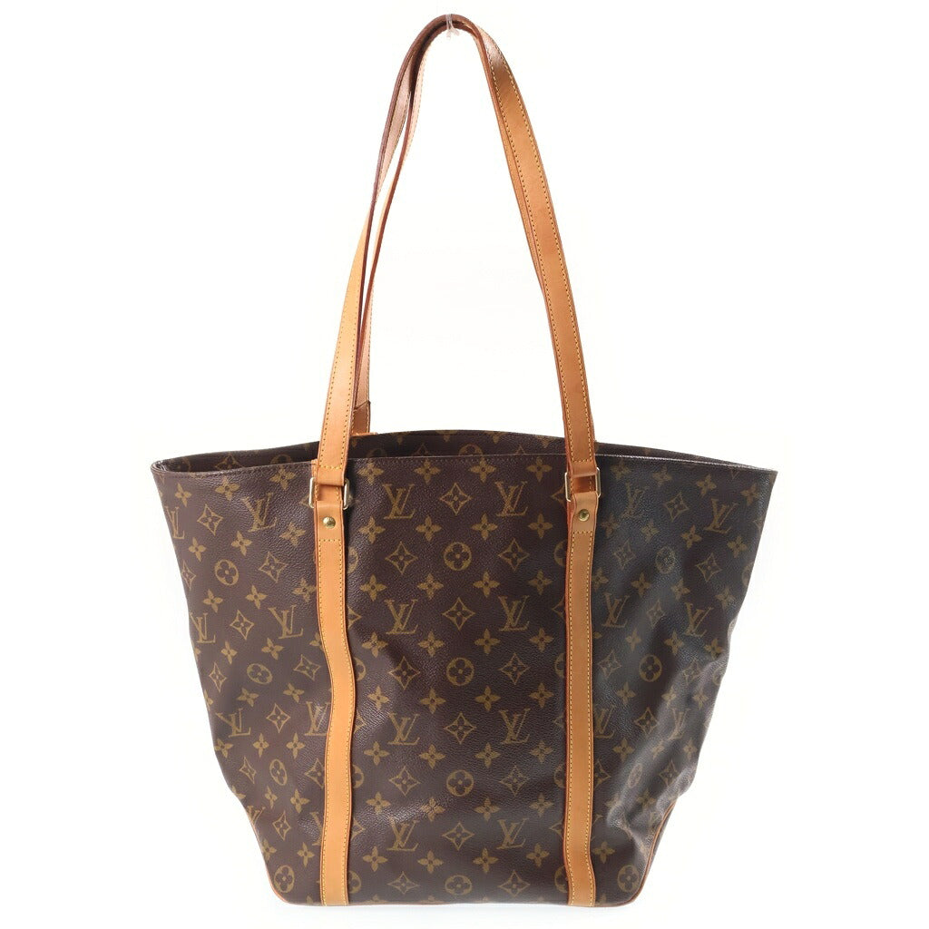 LOUIS VUITTON(ルイヴィトン) モノグラム サックショッピング トートバッグ ハンドバッグ ブラウン レザー×PVC M51108 ゴールド金具