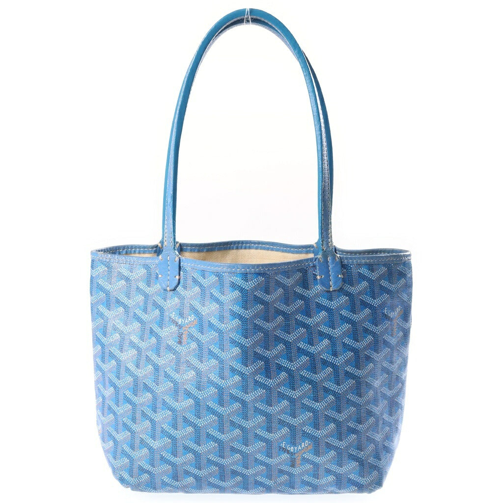 GOYARD(ゴヤール) サンルイ ジュニア ミニ ハンドバッグ ヘリンボーン PVCレザー ブルー