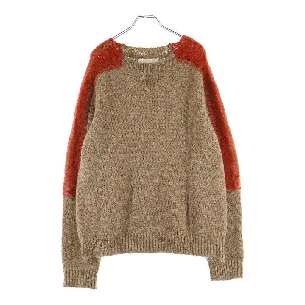 JIL SANDER NAVY(ジルサンダーネイビー) 23AW アルパカ混 セーター シャギーニット ブラウン×レッド J22GP0140