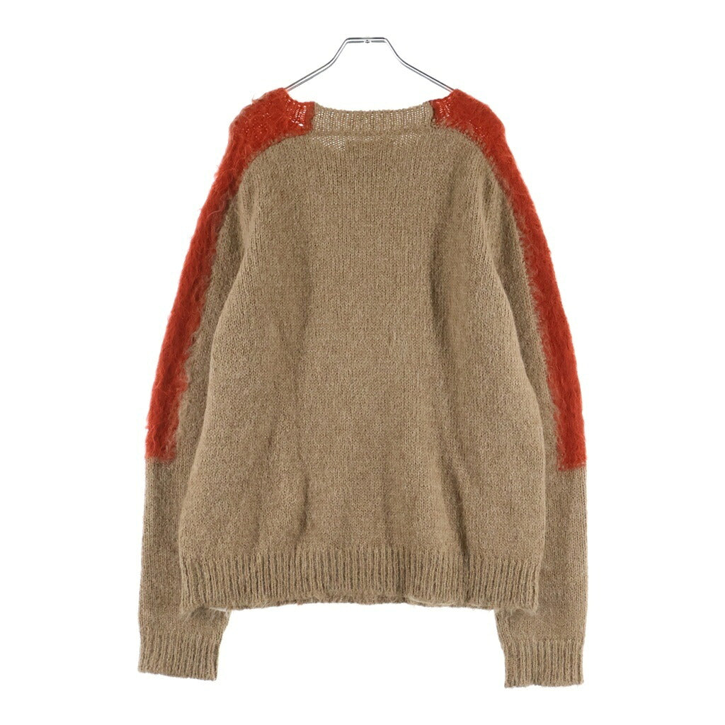 JIL SANDER NAVY(ジルサンダーネイビー) 23AW アルパカ混 セーター シャギーニット ブラウン×レッド J22GP0140