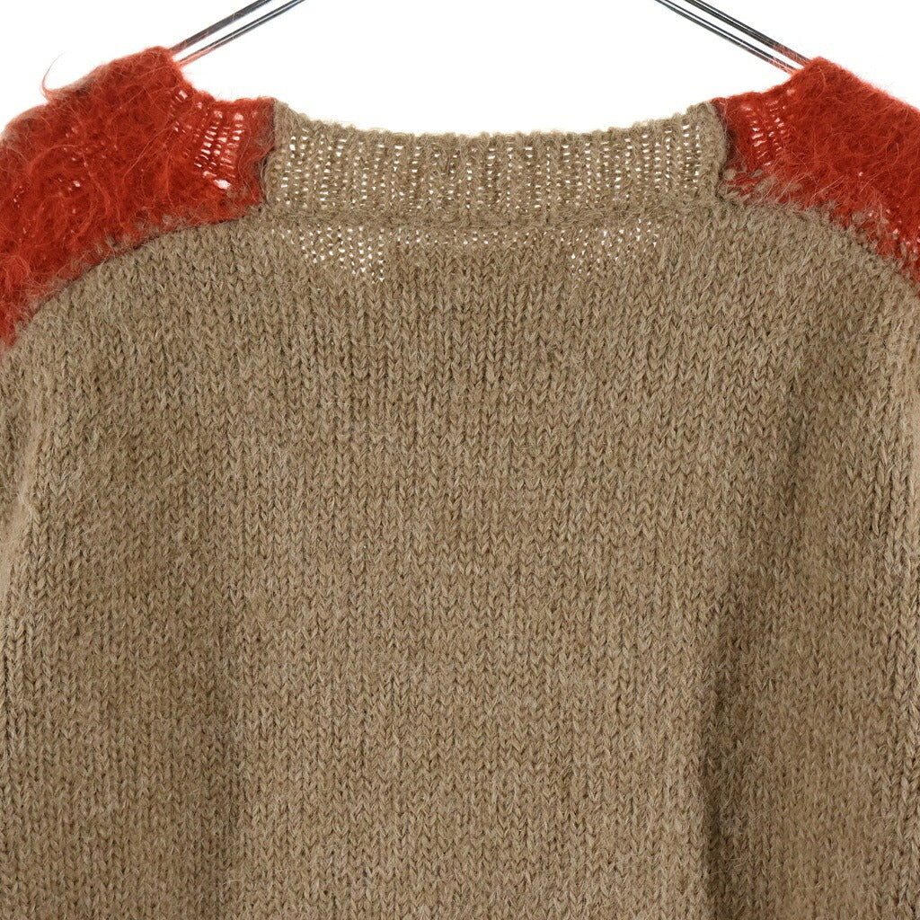 JIL SANDER NAVY(ジルサンダーネイビー) 23AW アルパカ混 セーター シャギーニット ブラウン×レッド J22GP0140