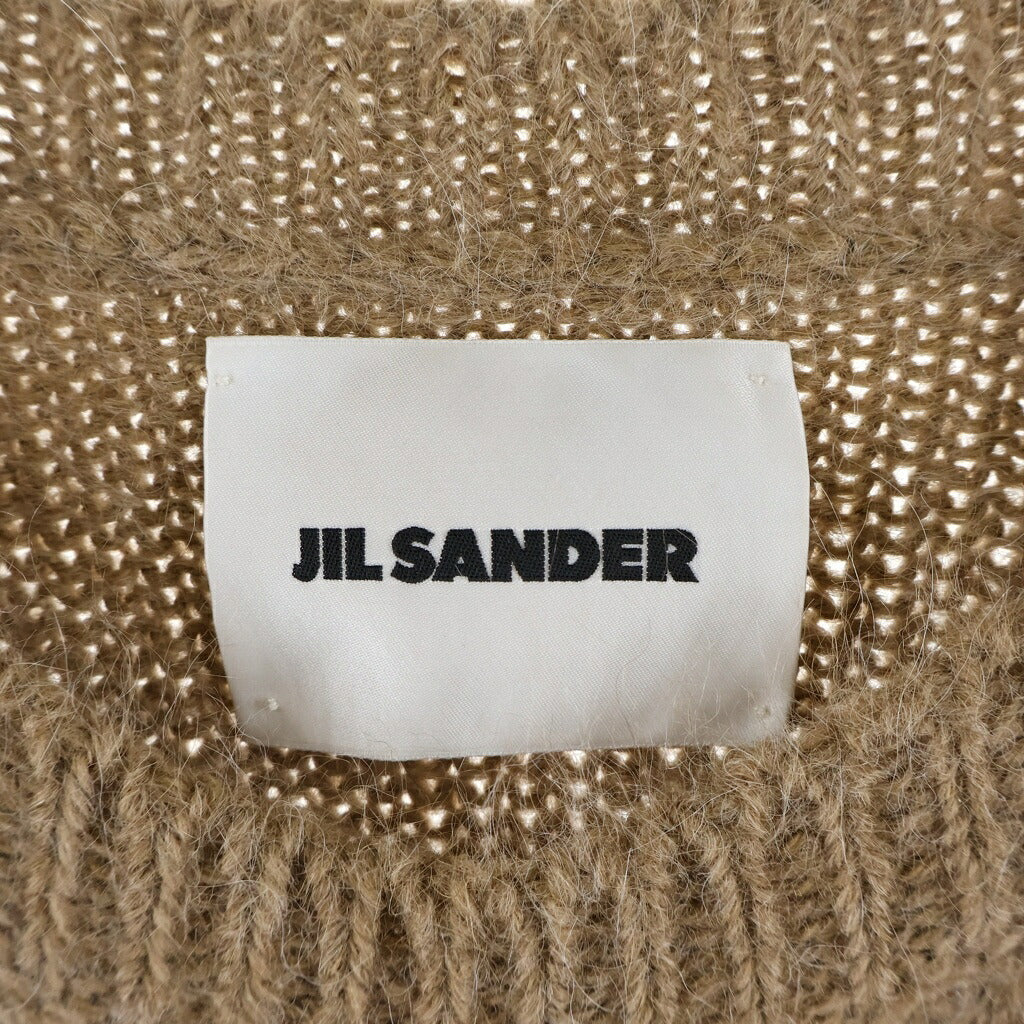 JIL SANDER NAVY(ジルサンダーネイビー) 23AW アルパカ混 セーター シャギーニット ブラウン×レッド J22GP0140