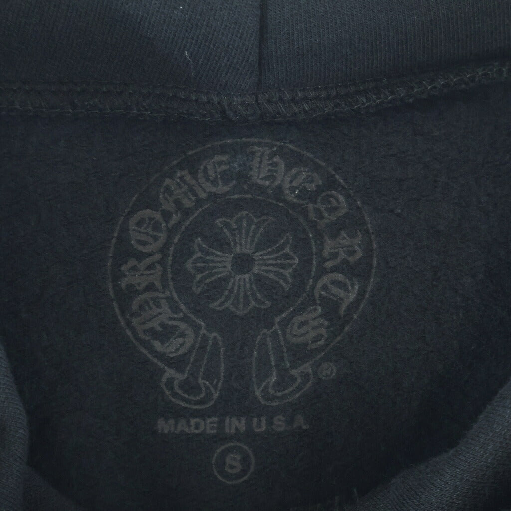 CHROME HEARTS(クロムハーツ) バーティカルロゴプリント プルオーバー スウェットパーカー フーディー ブラック/ブルー