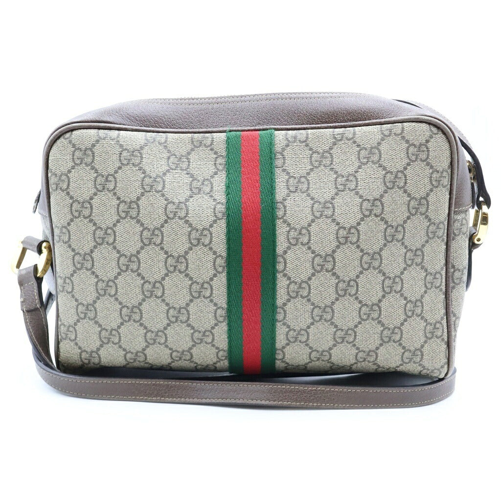GUCCI(グッチ) オフィディア GGスプリーム ショルダーバッグ ブラウン レザー×PVC 517080 ゴールド金具