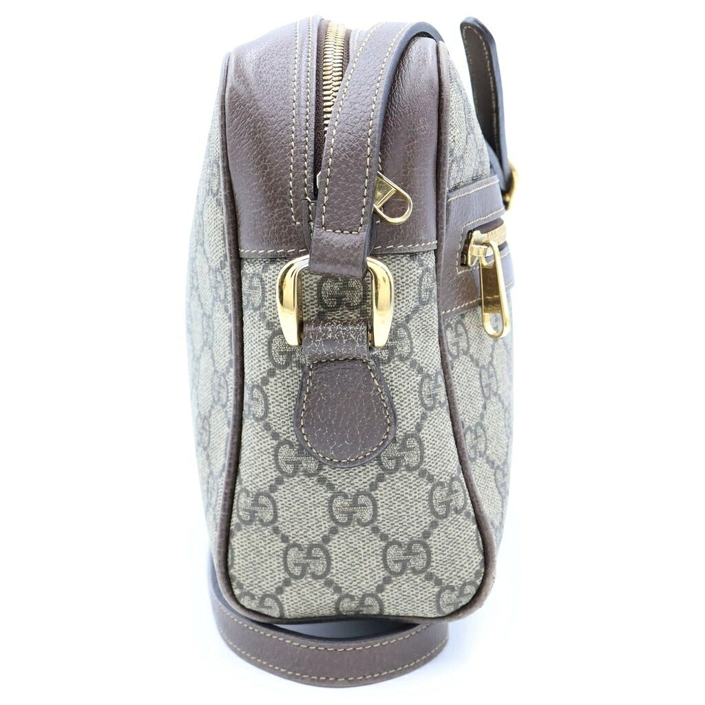 GUCCI(グッチ) オフィディア GGスプリーム ショルダーバッグ ブラウン レザー×PVC 517080 ゴールド金具