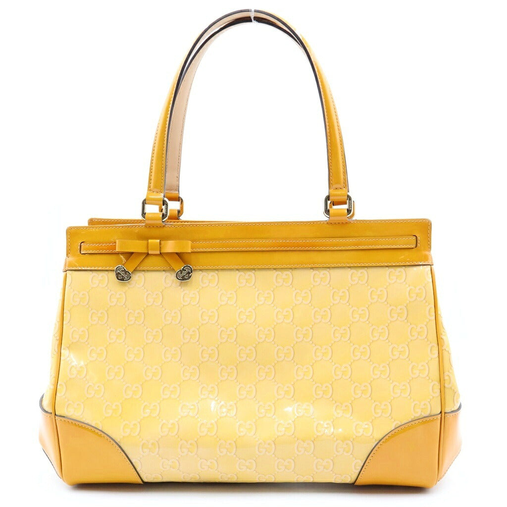 GUCCI(グッチ) メイフェア パテントレザー ハンドバッグ ゴールド金具 イエロー 257612