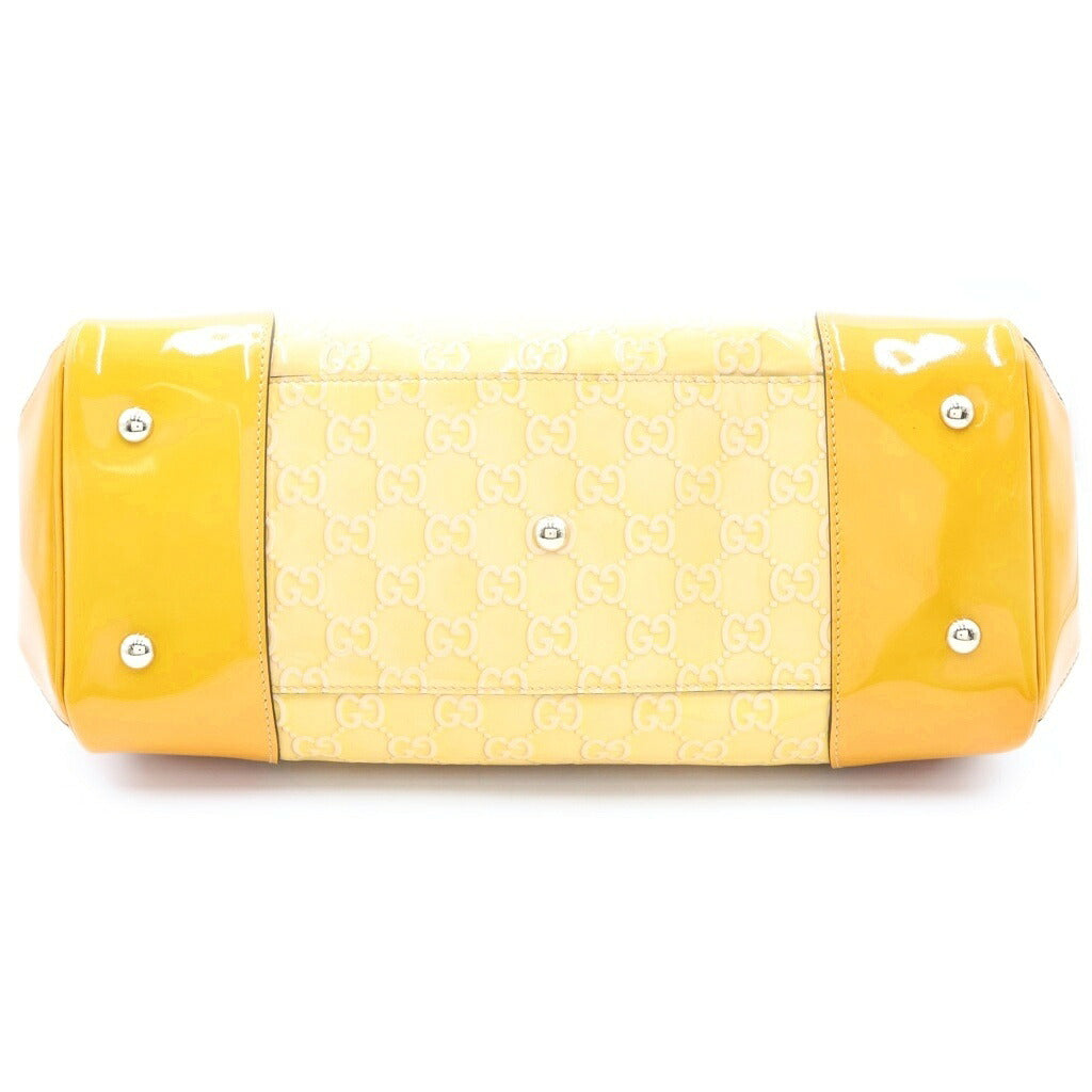 GUCCI(グッチ) メイフェア パテントレザー ハンドバッグ ゴールド金具 イエロー 257612