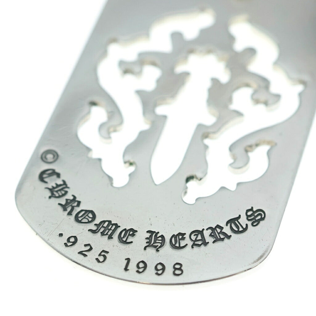 CHROME HEARTS(クロムハーツ) D TAG LRG DAGGER ヴァインダガーカットアウトドッグタグ ラージ ペンダントトップ シルバー BCA240