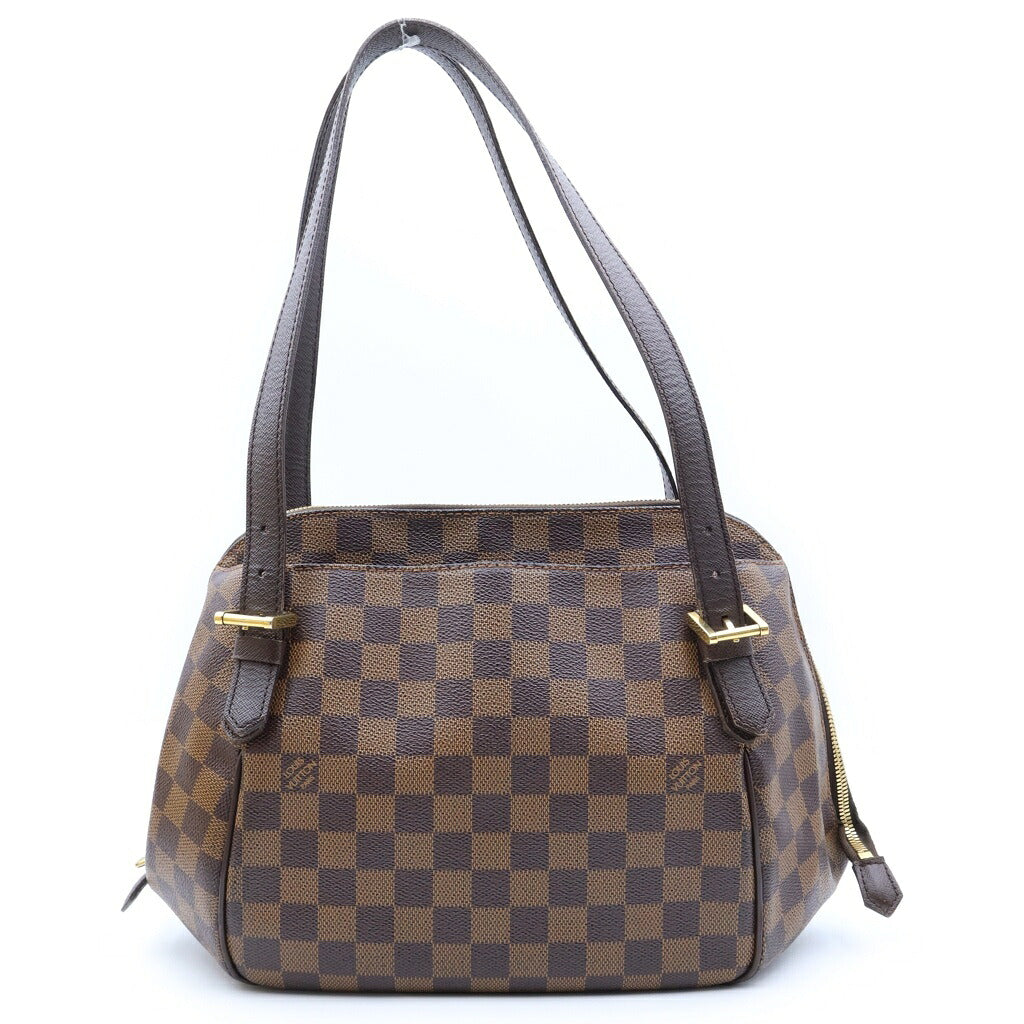 LOUIS VUITTON(ルイヴィトン) ダミエ ベレムMM ショルダーバッグ ブラウン レザー×PVC N51174 ゴールド金具