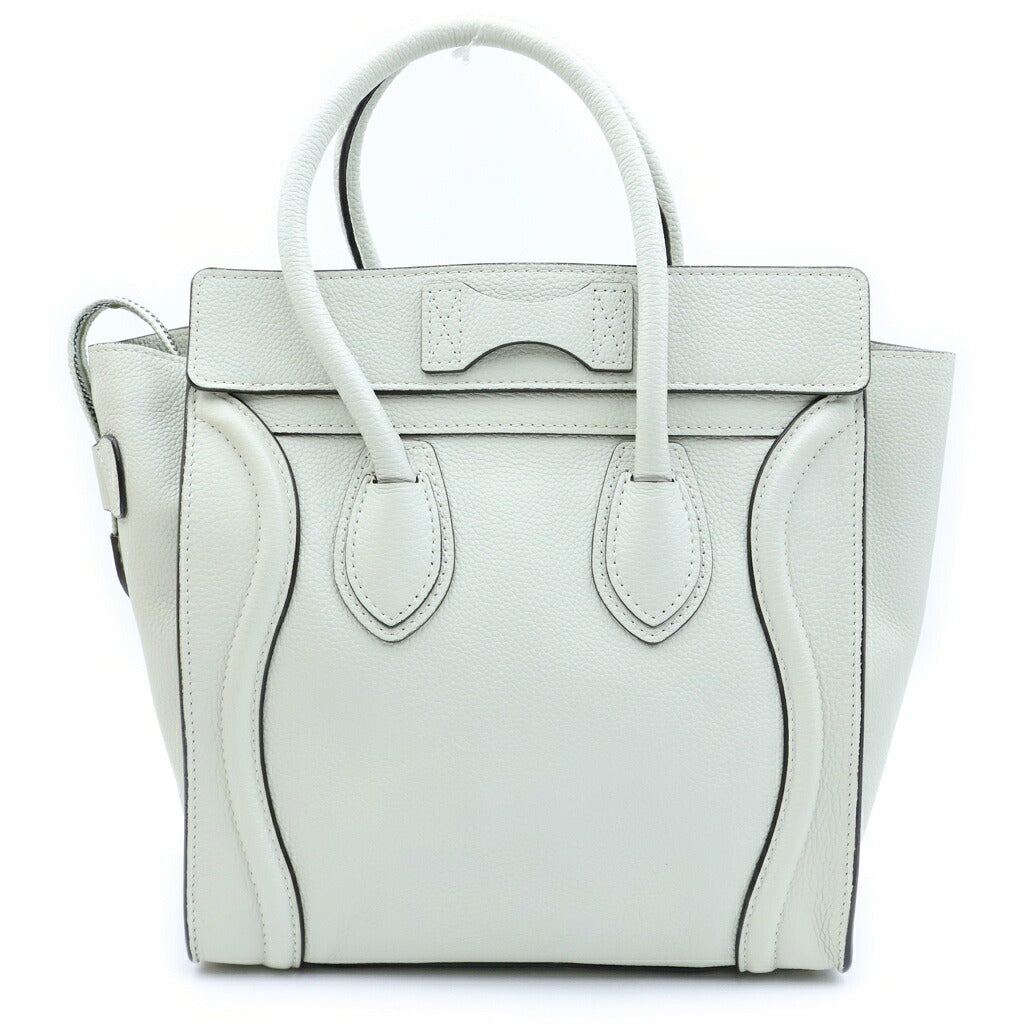 CELINE(セリーヌ) ラゲージ マイクロ ミネラル ハンドバッグ トートバッグ ライトグリーン レザー シルバー金具