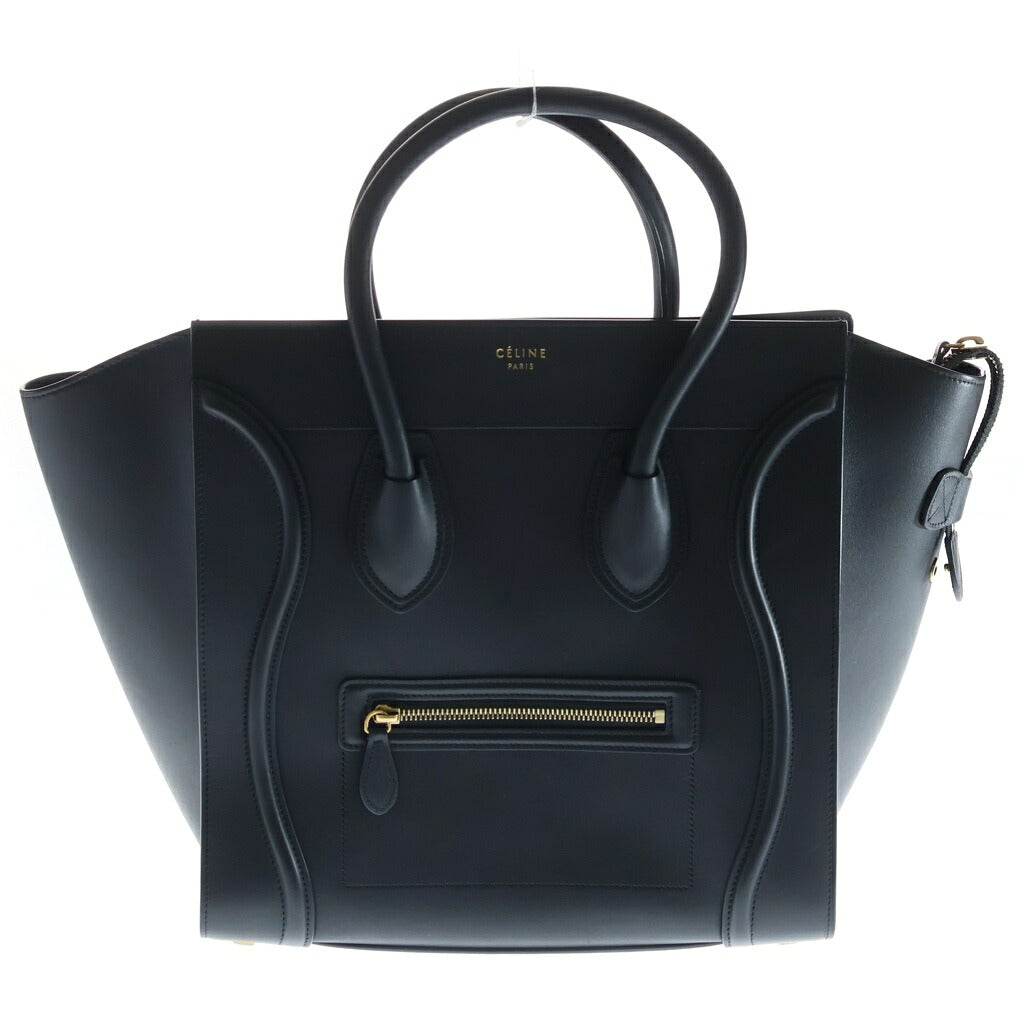 CELINE(セリーヌ) ラゲージ ファントム ハンドバッグ トートバッグ ブラック レザー ゴールド金具