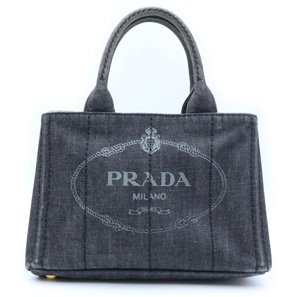 PRADA(プラダ) カナパ デニム ハンドバッグ グレー 1BG439