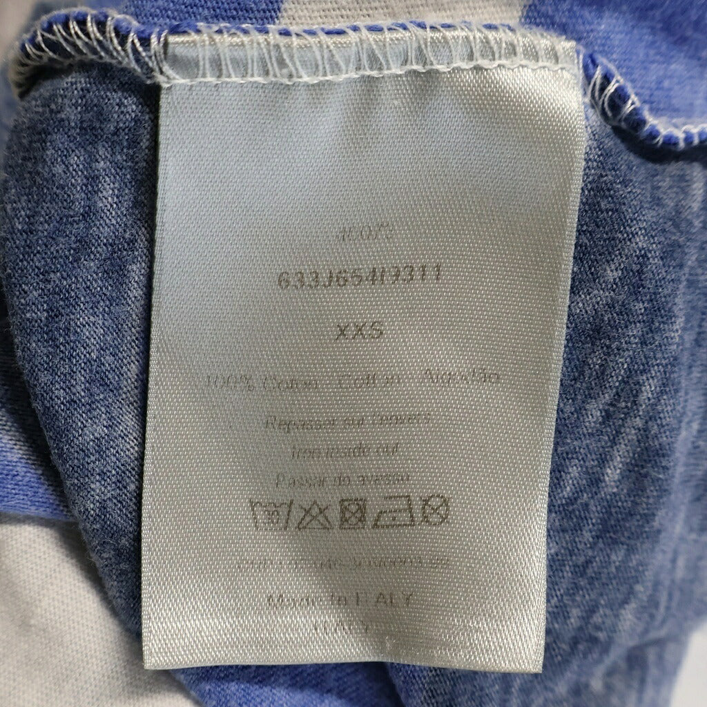 DIOR(ディオール) カラーブロック パッチワーク Tシャツ 半袖カットソー ホワイト/ブルー コットン
