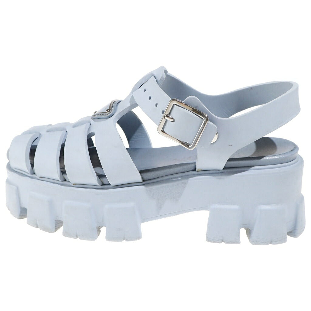 PRADA(プラダ) モノリス ラバー サンダル トライアングルロゴ ネイビー 靴