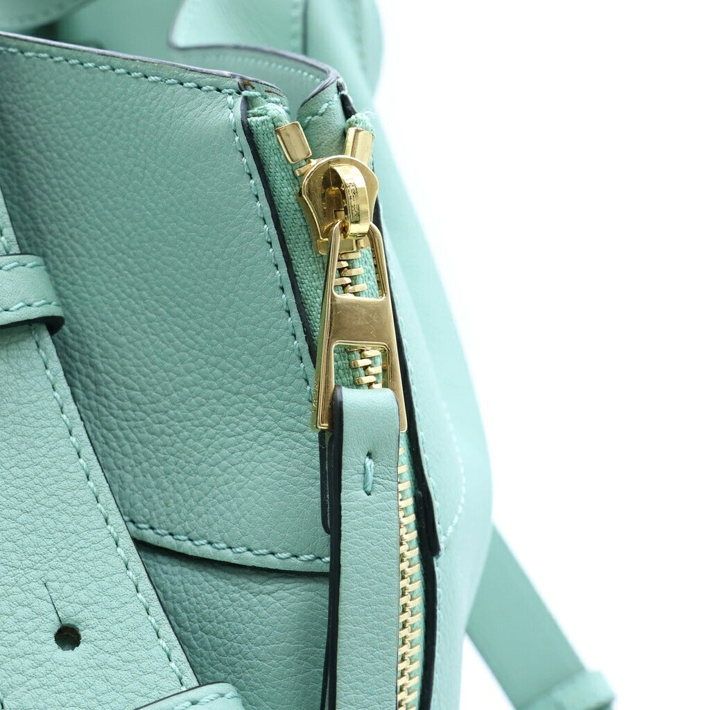 LOEWE(ロエベ) ハンモック ミディアム ショルダーバッグ ミントグリーン レザー ゴールド金具