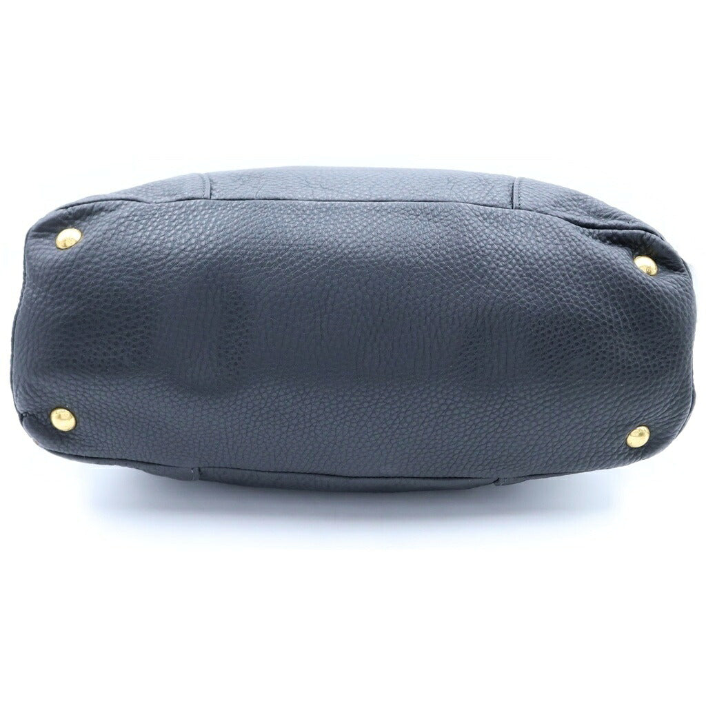 PRADA(プラダ) ロゴプレート ワンショルダーバッグ ブラック レザー BR4893 ゴールド金具