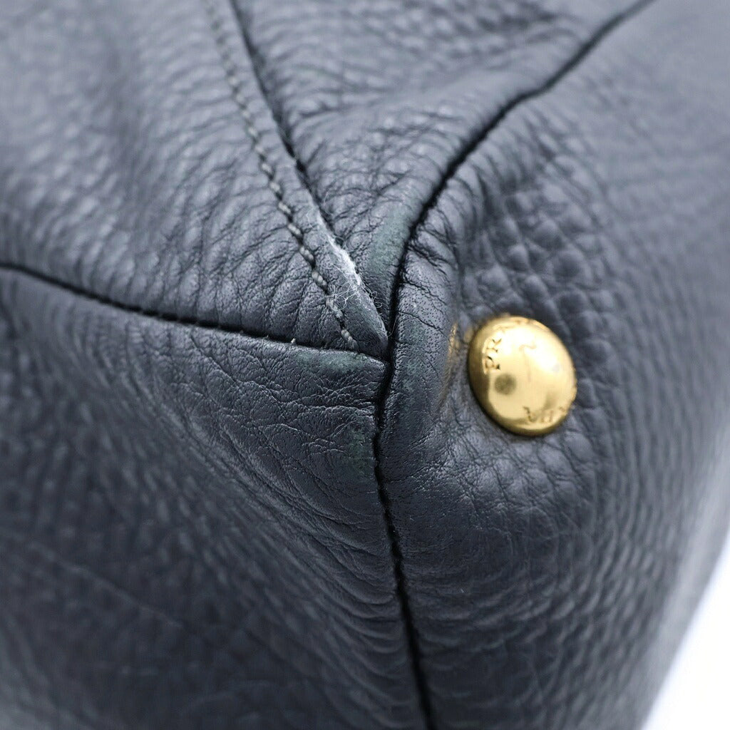 PRADA(プラダ) ロゴプレート ワンショルダーバッグ ブラック レザー BR4893 ゴールド金具