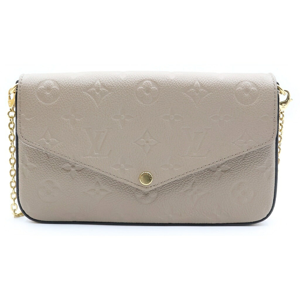 LOUIS VUITTON(ルイヴィトン) モノグラムアンプラント ポシェットフェリシー トゥルトレール チェーンショルダーバッグ ベージュ レザー M82609 ゴールド金具