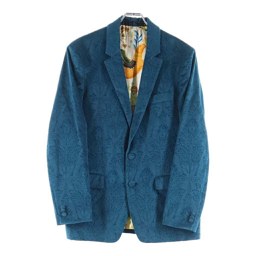 ETRO(エトロ) テーラードジャケット ペイズリー アニマル柄 コーデュロイ ブルーグリーン