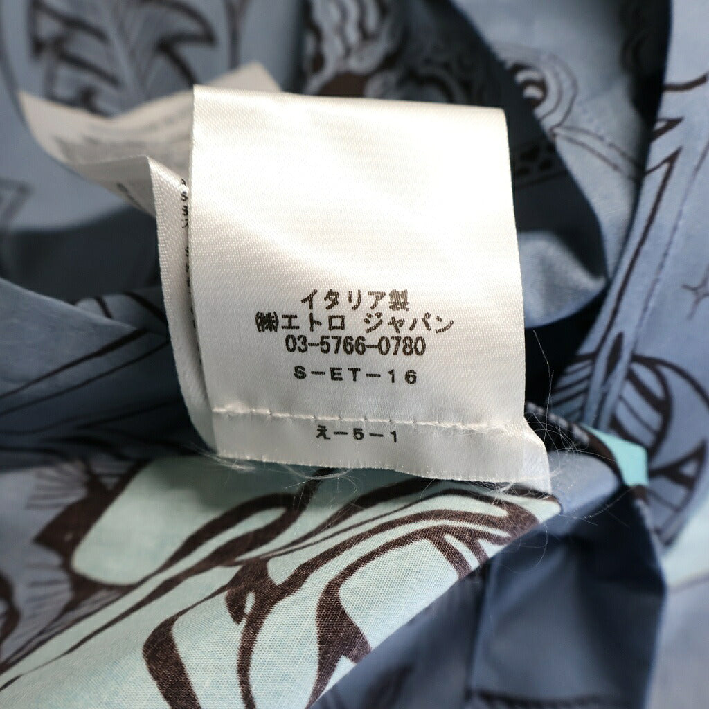 ETRO(エトロ) ローズモチーフ 花柄 長袖シャツ ネイビー