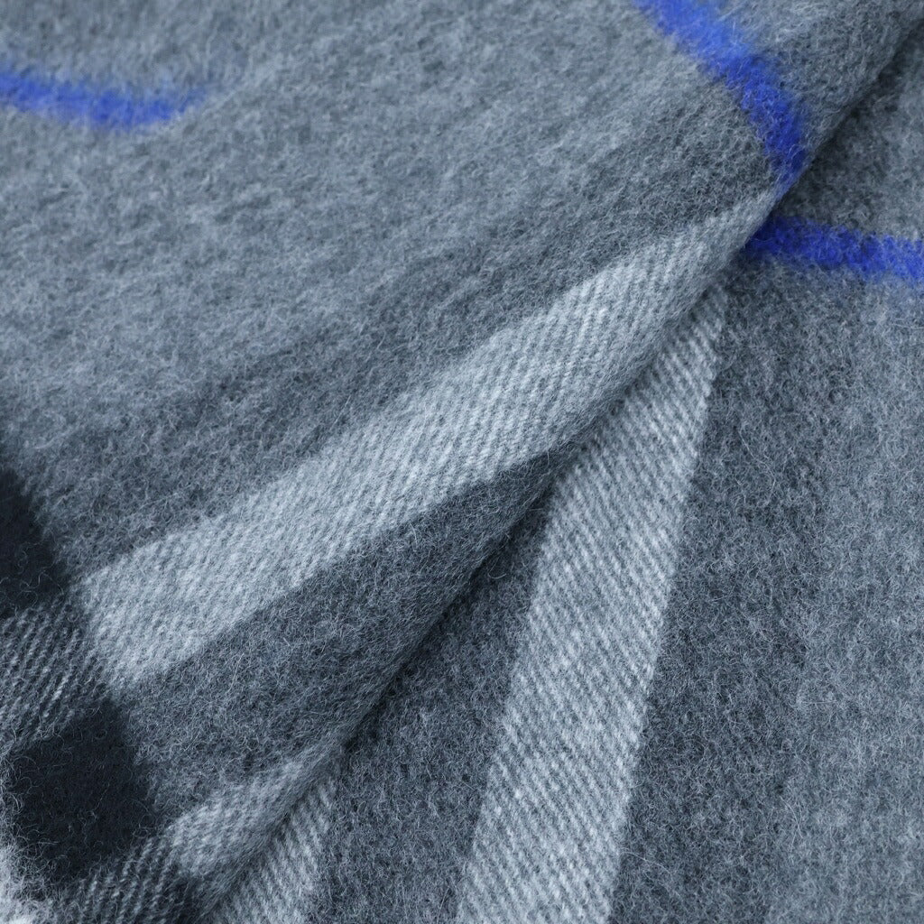 BURBERRY(バーバリー) ノバチェック ウールフリンジマフラー グレー 8112646